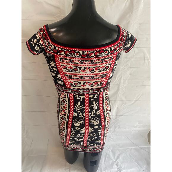 Chelsea & Violet Anthropologie Dress  Aztec Tapestry Stretch Bodycon Small # - Picture 3 of 9